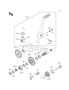 KX 125 J [KX125] (J1) [KX125] drawing KICKSTARTER MECHANISM