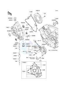 KVF 650 D ([BRUTE FORCE 650 4X4] (D6F-D9F) D6F drawing ENGINE COVER-- S- -