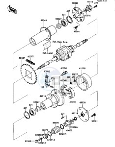 KLT 200 C [KLT200] (C2) | DIFFIRENTIAL AXLE [KLT200] drawing REAR HUB_BRAKE_CHAIN -- 84 KLT200-C2- -