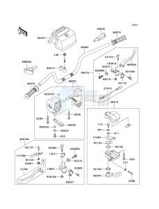 KLF 250 A [BAYOU 250] (A6F-A9F) A7F drawing HANDLEBAR