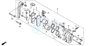 NX500 DOMINATOR drawing FRONT BRAKE CALIPER