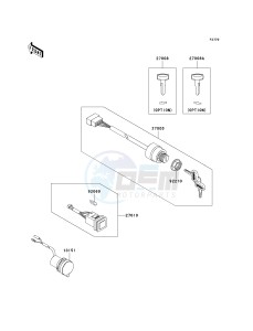 KAF 950 F [MULE 4010 DIESEL 4X4] (F9F-FAF) FAF drawing IGNITION SWITCH