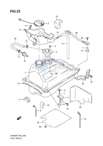 AN400 BURGMAN EU-UK drawing FUEL TANK