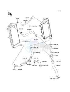 KLX450R KLX450ACF EU drawing Water Pipe