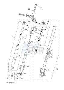 MT125 MT-125 (5D7L) drawing FRONT FORK