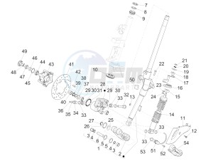 Sprint 50 4T 4V (EMEA) drawing Fork/steering tube - Steering bearing unit