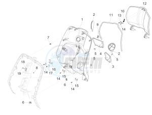 125 4T 3V ie Primavera (APAC) drawing Front glove-box - Knee-guard panel