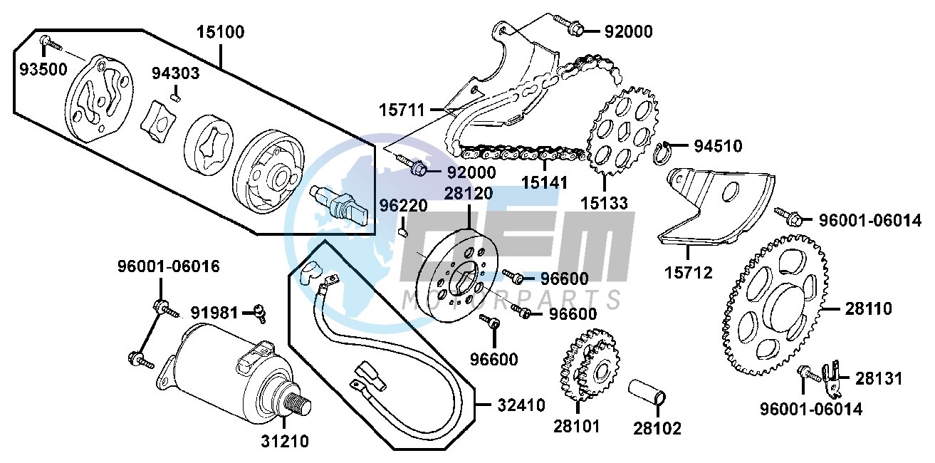 Starting Motor - Oil Pump