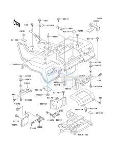 KLF 250 A [BAYOU 250] (A1-A3) [BAYOU 250] drawing REAR FENDER-- S- -