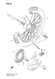 RM250 (E3-E28) drawing FRONT WHEEL