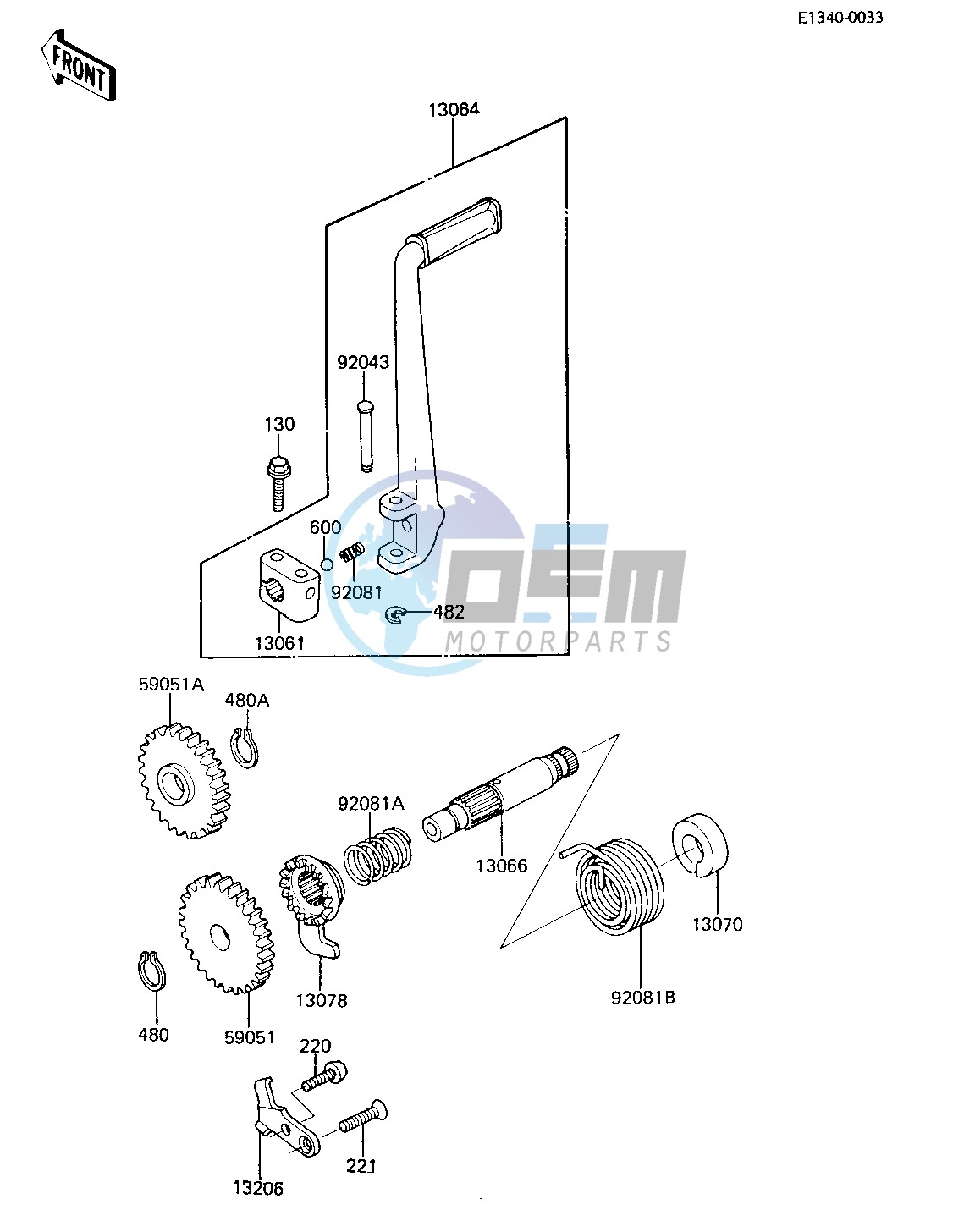 KICKSTARTER MECHANISM -- 84 KX80-E2- -