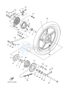 T110C (40BB) drawing REAR WHEEL