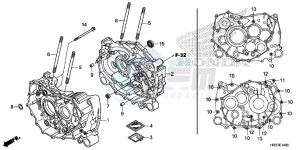 TRX420FA2G TRX420F Europe Direct - (ED) drawing CRANKCASE (TRX420FA1/FA2)