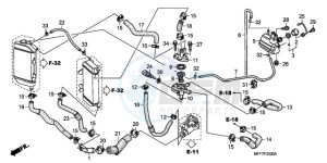 XL700V9 F / CMF drawing WATER HOSE/THERMOSTAT