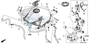 CBR500RE CBR500R UK - (E) drawing FUEL TANK/ FUEL PUMP