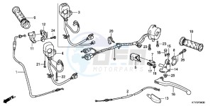 CBR125RSC drawing HANDLE LEVER/SWITCH/CABLE