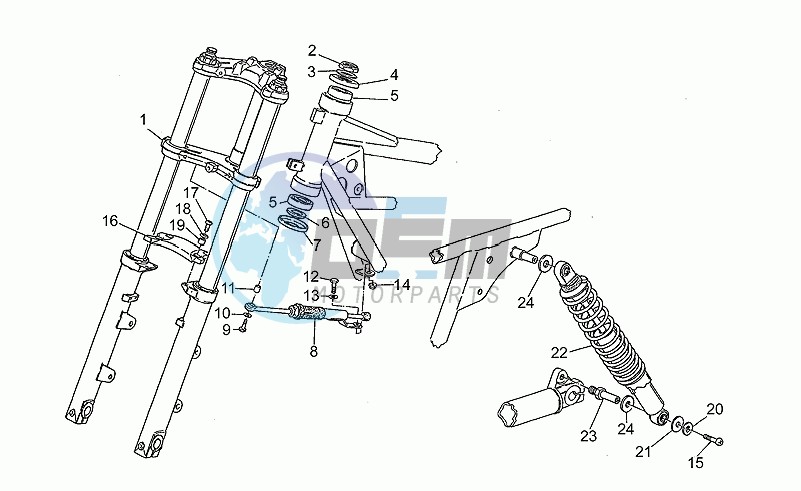 Rear suspension-fork