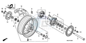 CBR600RR9 France - (F / CMF MME) drawing REAR WHEEL