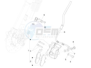 PRIMAVERA 150 4T 3V IE ABS-NOABS E3-E4 (EMEA, LATAM, APAC) drawing Brakes pipes - Calipers