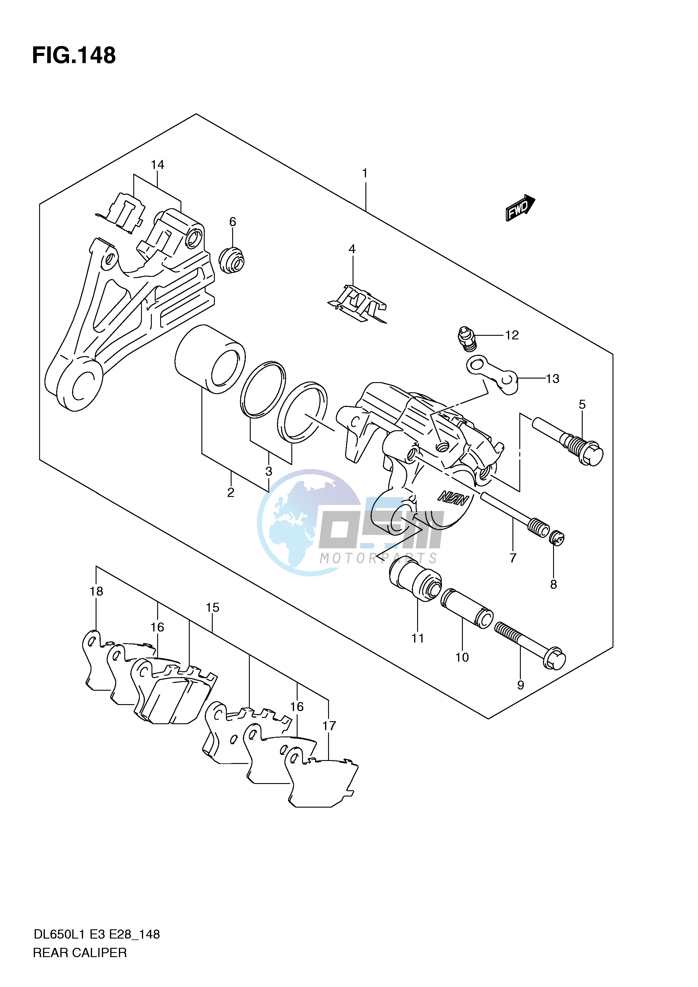 REAR CALIPER (DL650L1 E3)