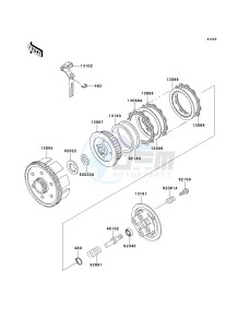 KMX 125 A [KMX 125] (A12-A14) [KMX 125] drawing CLUTCH