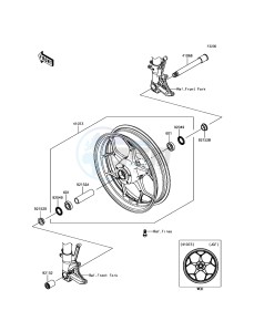 ZZR1400 ABS ZX1400JGF GB XX (EU ME A(FRICA) drawing Front Hub