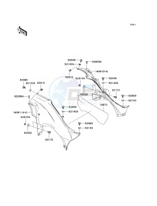 KVF 650 F [BRUTE FORCE 650 4X4I] (F6F-F9F ) F8F drawing SIDE COVERS