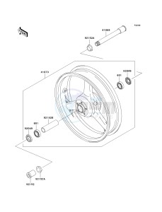 ZX 600 B [NINJA ZX-6RR] (K1) [NINJA ZX-6RR] drawing FRONT WHEEL