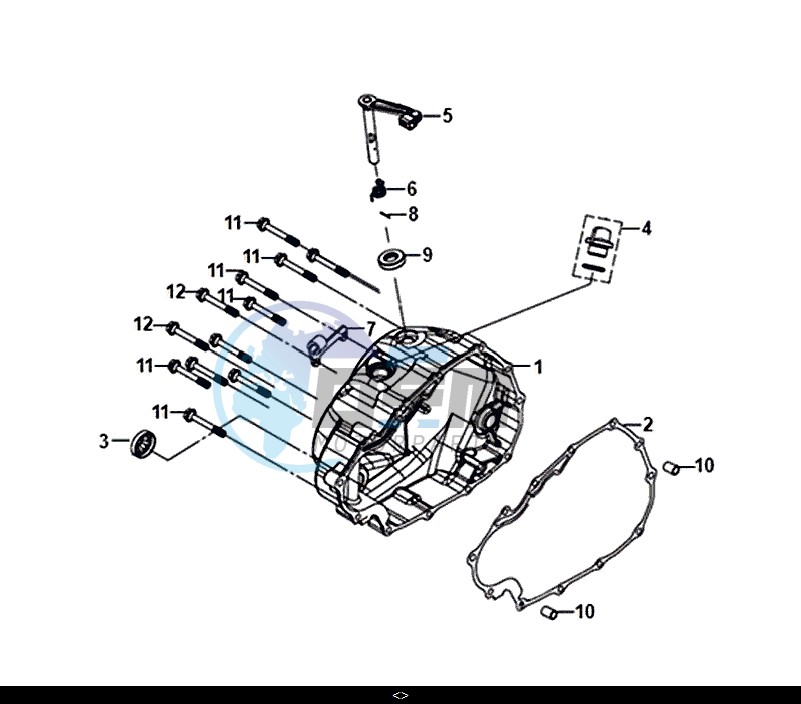 RIGHT CRANK CASE COVER CLUTCH LEVER