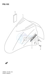 AN650 (E3-E28) Burgman drawing FRONT FENDER (AN650AL1 E33)