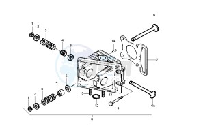 LIBERTY 4T 50 drawing Cilinder head