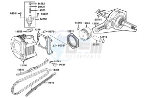 PEOPLE S 50 4T from 05-2009 drawing Cylinder  - Piston  - Crankshaft