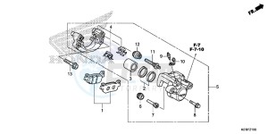 SH125ASE SH125AS UK - (E) drawing REAR BRAKE CALIPER