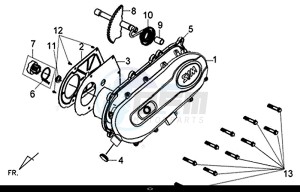 X'PRO 50 (45 Km/h) (AE05W9-EU) (E4) (L8-M1) drawing L. CRANK CASE COVER