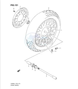 VL800 drawing FRONT WHEEL (VL800CL1 E2)