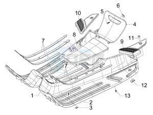 LX 150 4T ie USA drawing Central cover - Footrests