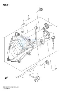 GSX1250FA (E28-E33) drawing HEADLAMP