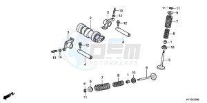 CBR125RTD CBR125RT UK - (E) drawing CAMSHAFT/VALVE