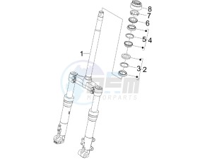 Runner 125 VX 4t SC e3 (UK) UK drawing Fork steering tube - Steering bearing unit