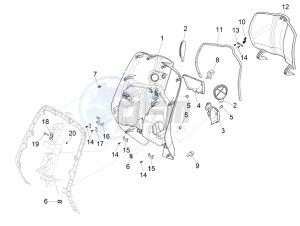 PRIMAVERA 50 4T 3V E4 30 MPH NOABS 30 Mph (NAFTA) drawing Front glove-box - Knee-guard panel