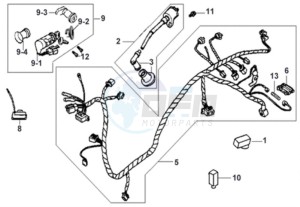 JET EURO X 50 drawing WIRING HARNASS - IGNITION LOCK - CDI UNIT