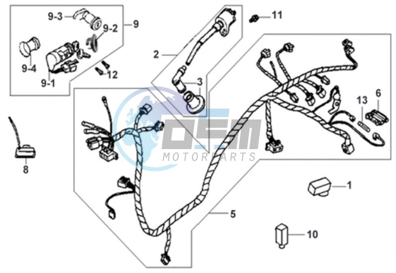 WIRING HARNASS - IGNITION LOCK - CDI UNIT