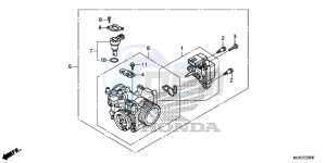 VT750SE Shadow E drawing THROTTLE BODY