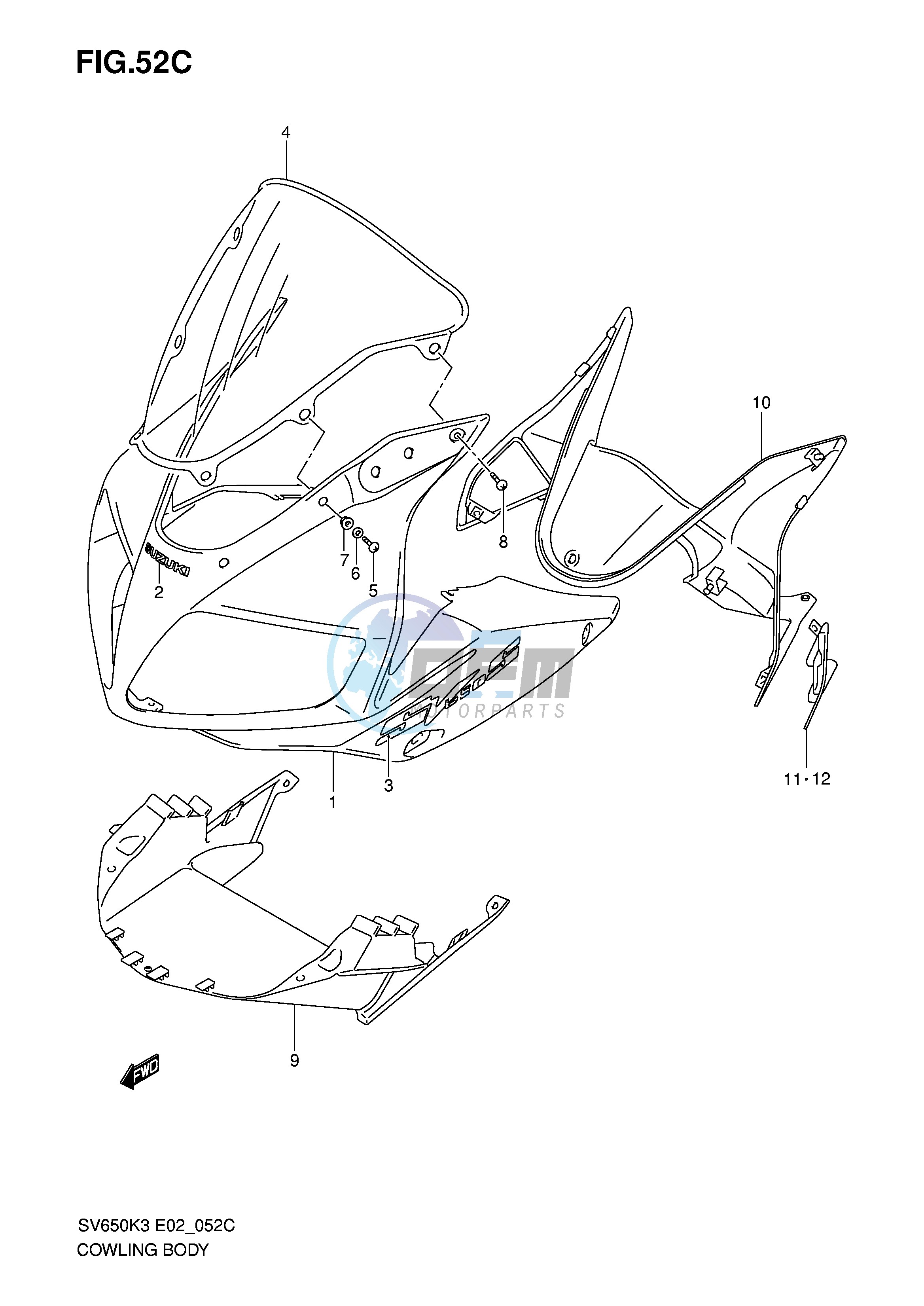 COWLING BODY (SV650SK6 SUK6)