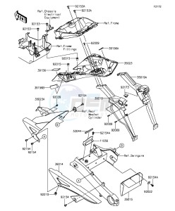 Z1000SX ZX1000LFF FR GB XX (EU ME A(FRICA) drawing Rear Fender(s)