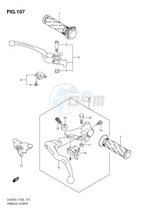 DL650 (E2) V-Strom drawing HANDLE LEVER (DL650UEL1 E19)