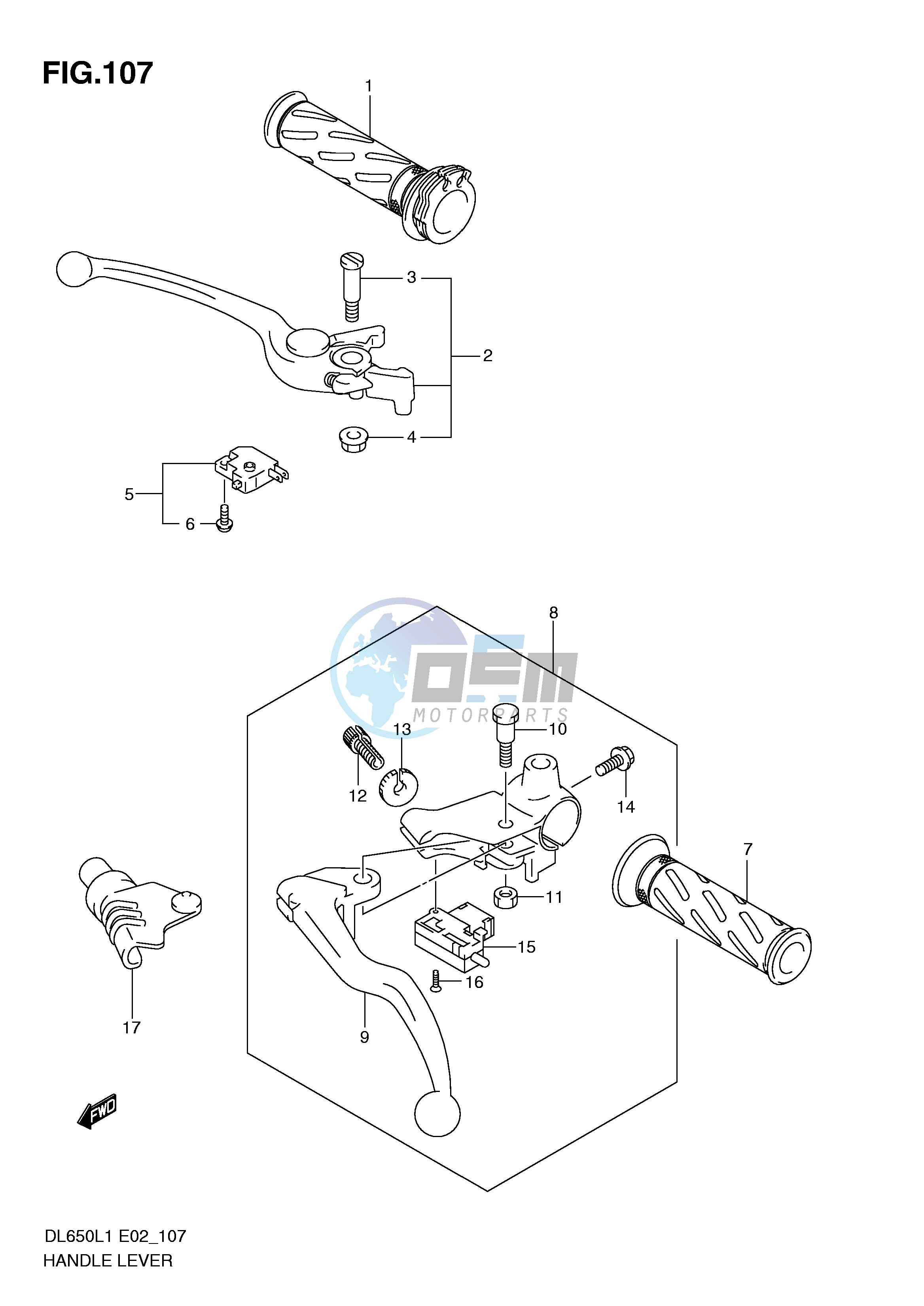 HANDLE LEVER (DL650UEL1 E19)