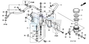 CBR1000RRA Korea - (KO) drawing REAR BRAKE MASTER CYLINDER (CBR1000RR)