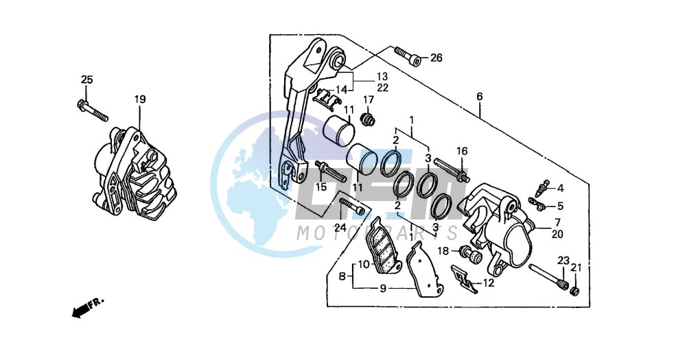 FRONT BRAKE CALIPER (ST1100L/M/N/P/R)