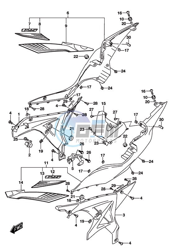 FRAME COVER (GSX-S125MLXL8 P21)